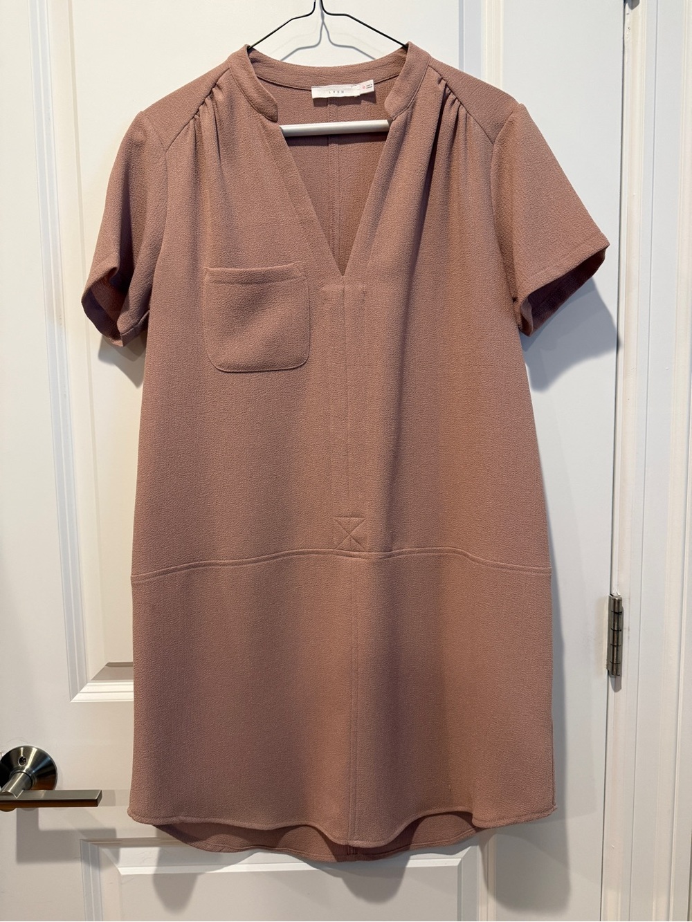 All in Favor Hailey Dusty Rose Crepe Dress